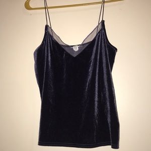 Purple velvet tank top blouse